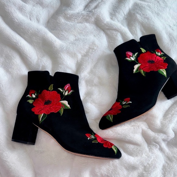 ✨ Kate Spade New York Langton Suede Embroidered Booties 9.5 ✨ - Picture 3 of 8